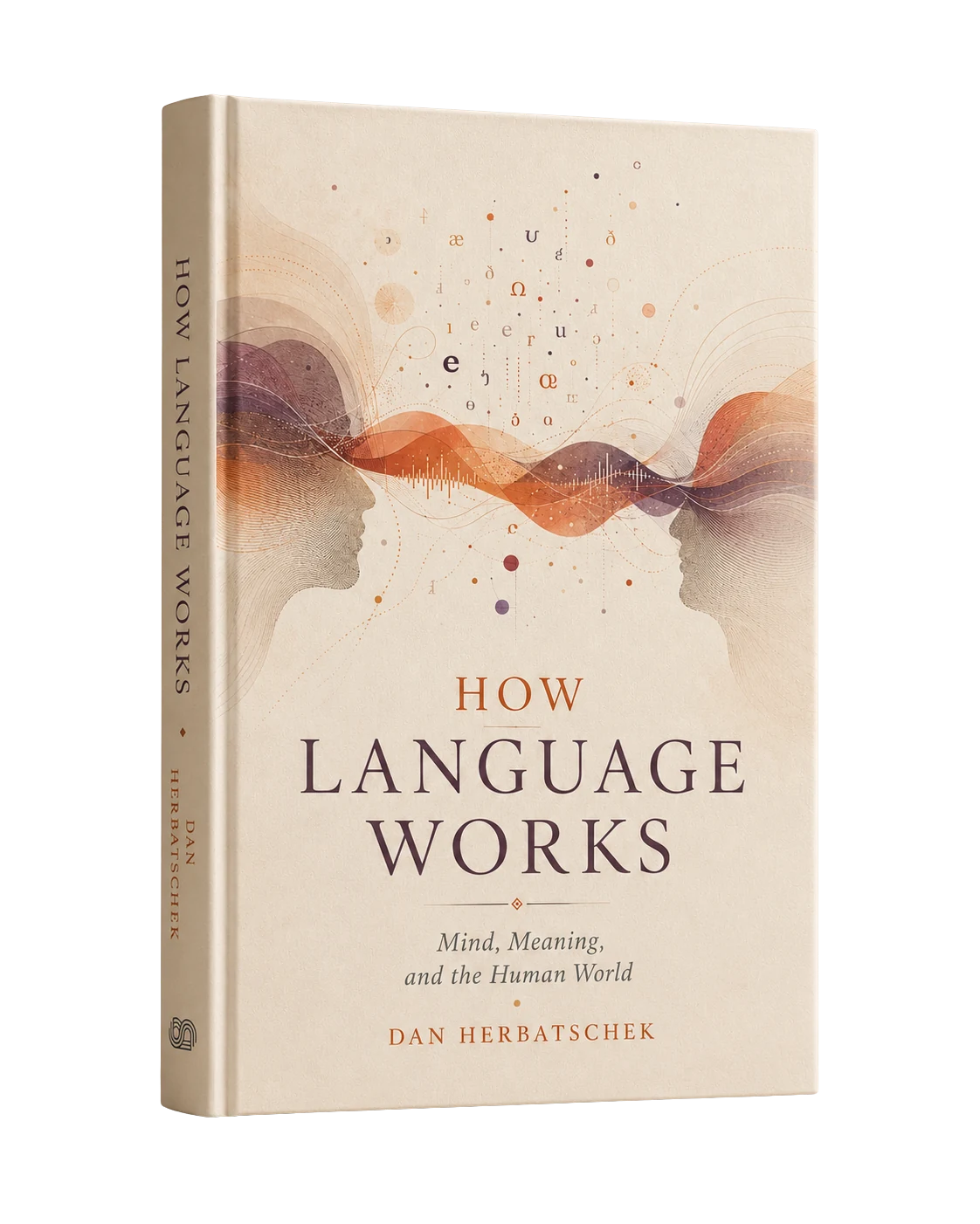 3D render of How Language Works book cover